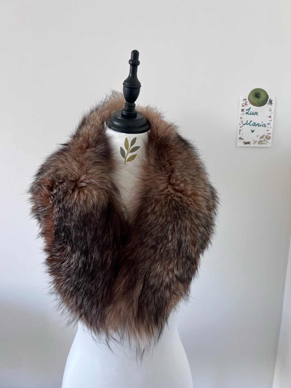 Vintage Real Fox Fur Collar Shawl Wrap | Brown Multi-Tone Boho Western Mob Wife - Picture 3 of 7
